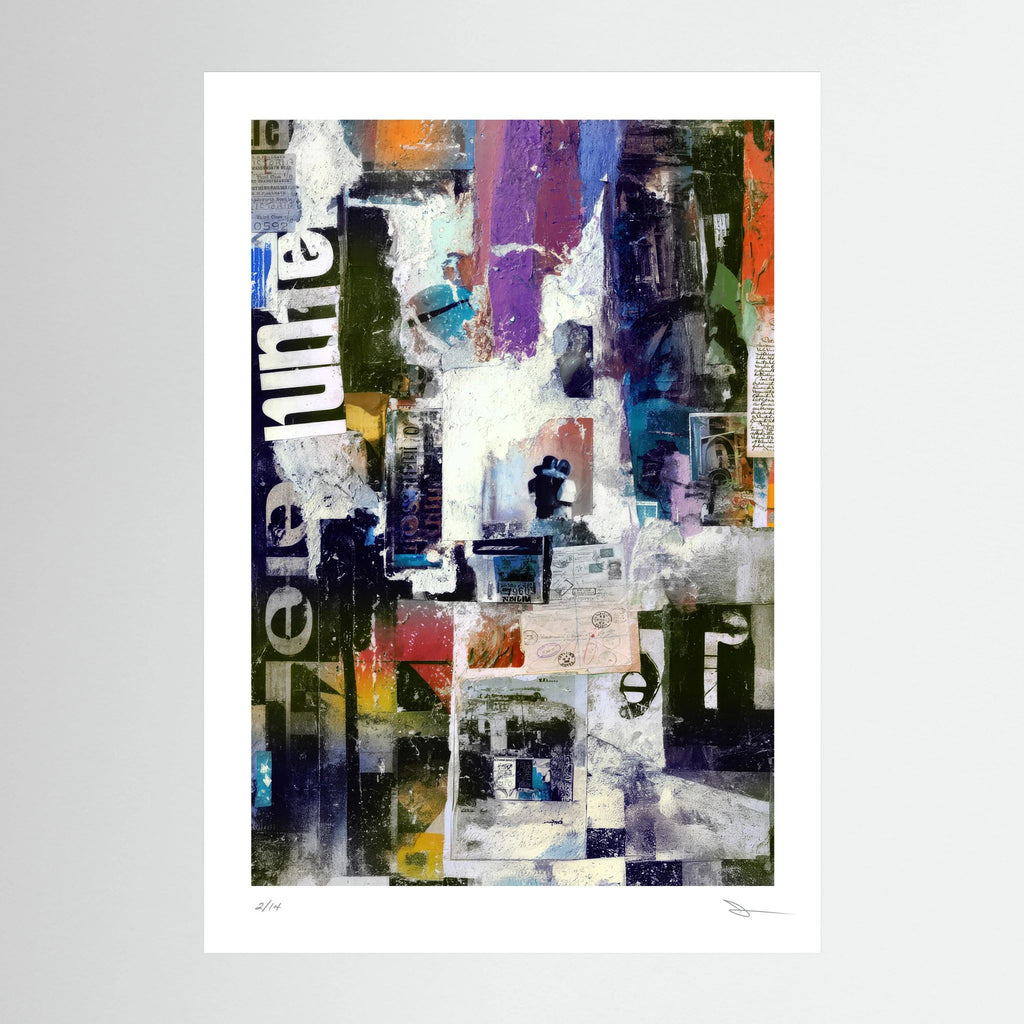 Rip Torn – Abstract Mixed Media Collage Wall Art Print