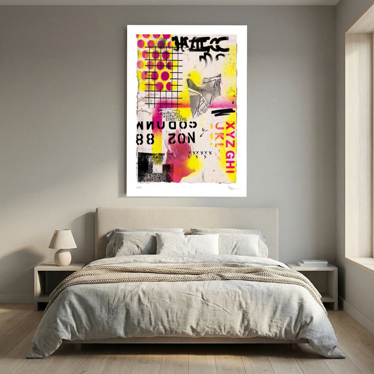 Wedge – Neon Urban Collage Street Art Print
