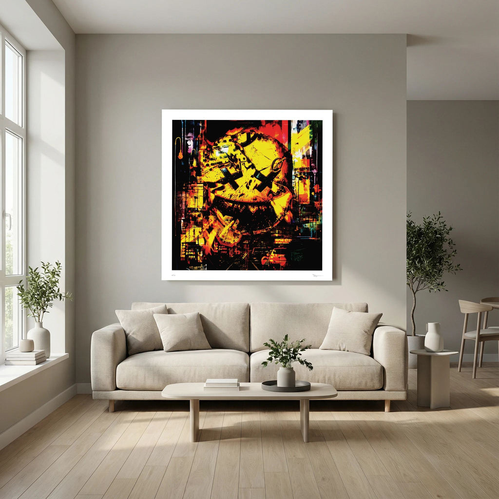 Dead Happy – Yellow Smiley Urban Pop Art Wall Print