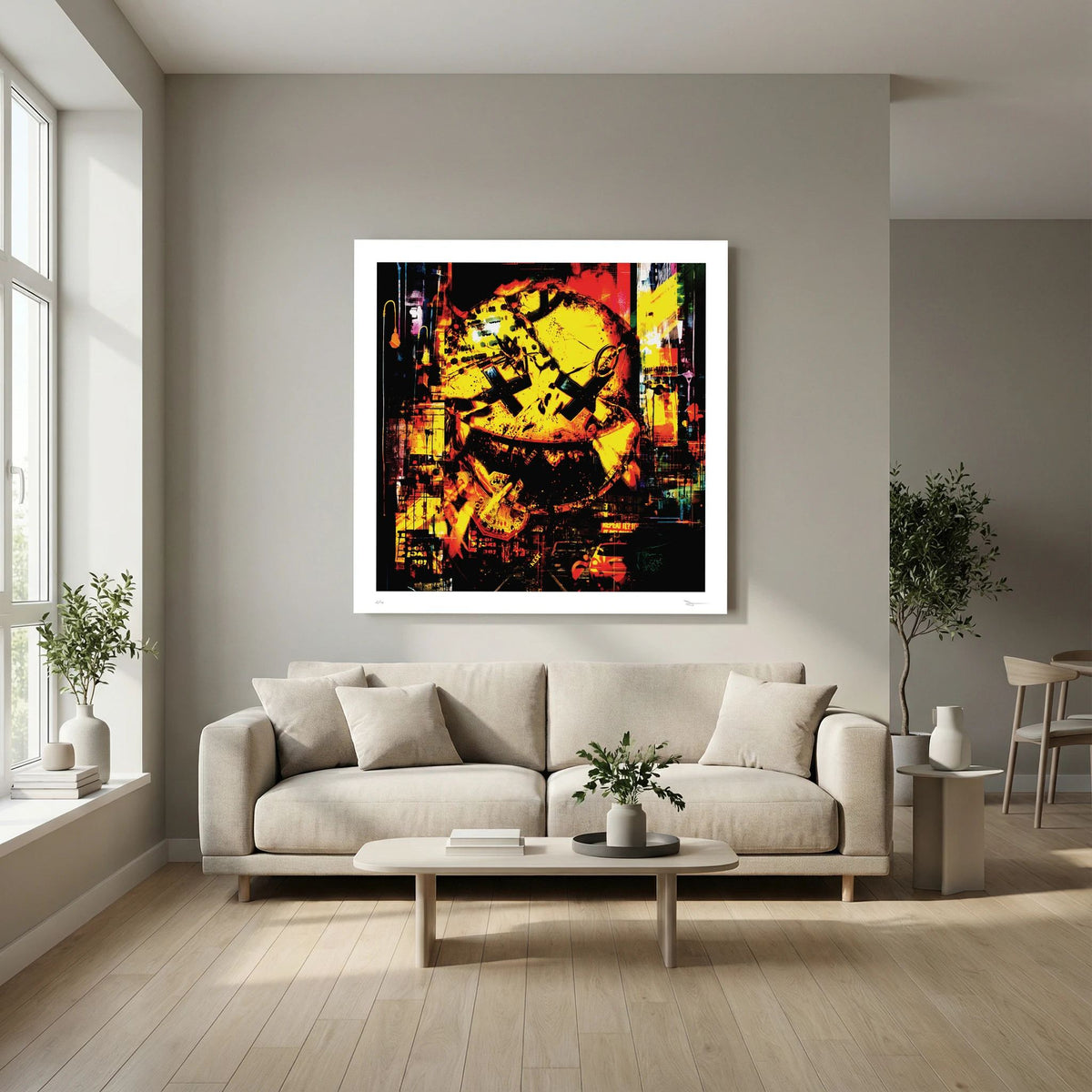 Dead Happy – Yellow Smiley Urban Pop Art Wall Print