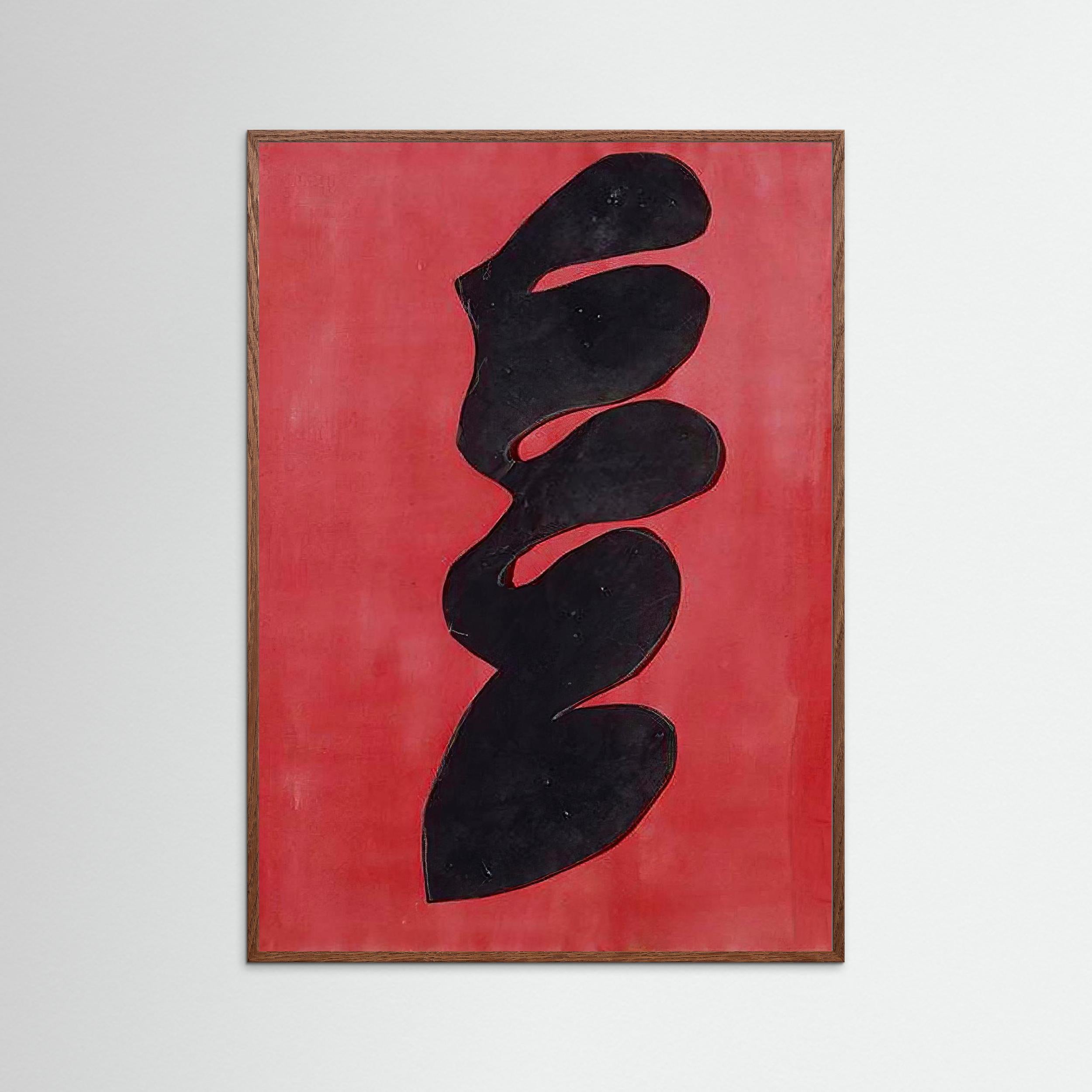 Ember Spine — Red abstract art print, Giclee fine paper print