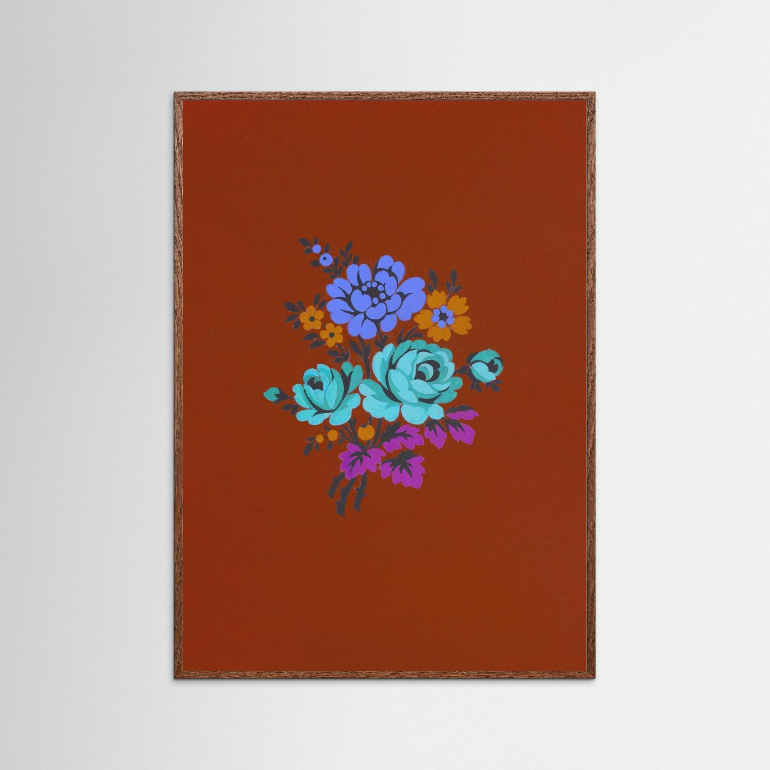 Neon Flowers — Retro floral art