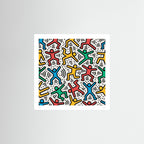 Street Art Print – Colourful Dancing Figures Poster, Bold Urban Wall Art for Modern Interiors - Rebel Rebel