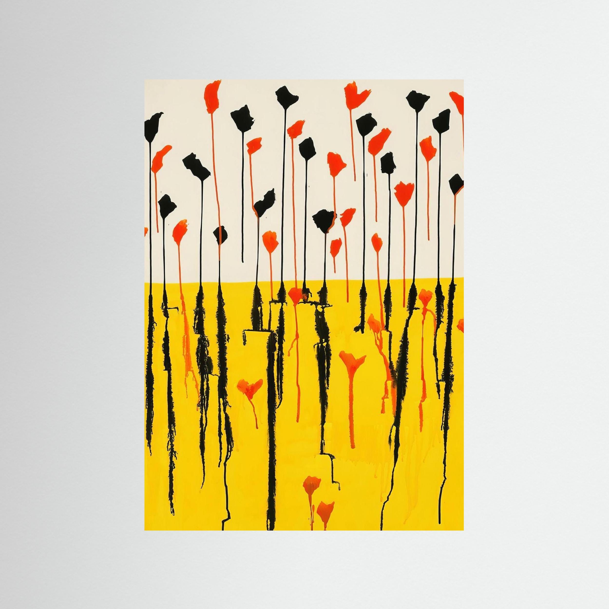 Torch Poppies — Yellow wall art print, Giclee high quality finish