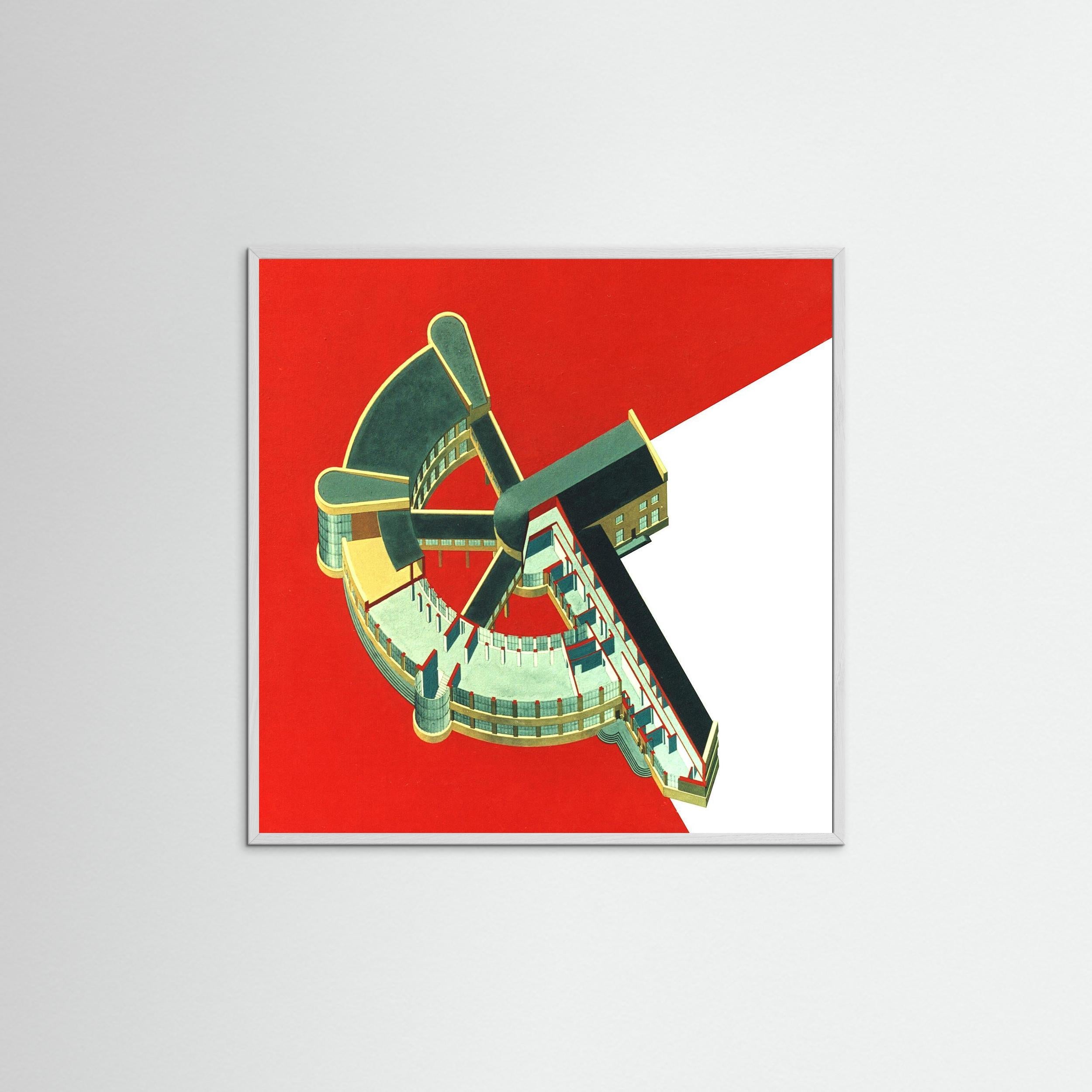 Bauhaus Architecture - Giclee Art Print semi circle building